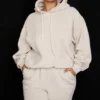 Halo Oatmeal Cotton Fleece-Back Oversized Hoodie