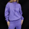Halo Purple Cotton Fleece-Back Oversized Hoodie