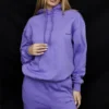Halo Purple Cotton Fleece-Back Oversized Hoodie