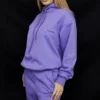 Halo Purple Cotton Fleece-Back Oversized Hoodie