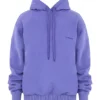 Halo Purple Cotton Fleece-Back Oversized Hoodie