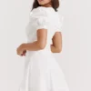 Hameda White Puff Sleeve Mini Dress