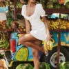 Hameda White Puff Sleeve Mini Dress