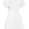 Hameda White Puff Sleeve Mini Dress
