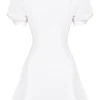 Hameda White Puff Sleeve Mini Dress