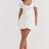Hameda White Puff Sleeve Mini Dress