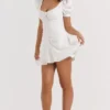 Hameda White Puff Sleeve Mini Dress