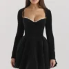 Harmony Black Stretch Velvet Cropped Bolero