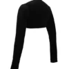 Harmony Black Stretch Velvet Cropped Bolero