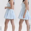 Harriet Bluebell Cotton Halter Mini Dress