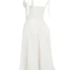 Hattie White Pin Tuck Cotton Midi Sundress