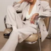 Hayden Beige High Waist Tailored Trousers