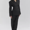 Hayden Black Wide Leg High Waist Tailored Trousers