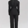 Hayden Black Wide Leg High Waist Tailored Trousers