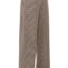 Hayden Brown Puppytooth Wide Leg High Waist Tailored Trousers