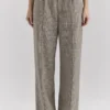 Hayden Brown Puppytooth Wide Leg High Waist Tailored Trousers