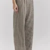Hayden Brown Puppytooth Wide Leg High Waist Tailored Trousers