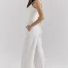 Hayden White Pinstripe High Waist Tailored Trousers