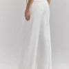 Hayden White Wide Leg High Waist Tailored Trousers