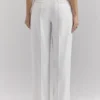 Hayden White Wide Leg High Waist Tailored Trousers