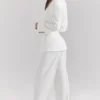 Hayden White Wide Leg High Waist Tailored Trousers