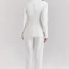 Hayden White Wide Leg High Waist Tailored Trousers