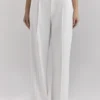 Hayden White Wide Leg High Waist Tailored Trousers