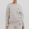 Haze Cloud Cotton Fleece-Back Crew Neck Sweatshirt