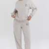 Haze Cloud Cotton Fleece-Back Crew Neck Sweatshirt