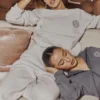 Haze Cloud Cotton Fleece-Back Crew Neck Sweatshirt