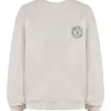 Haze Cloud Cotton Fleece-Back Crew Neck Sweatshirt