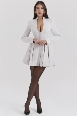 Heiress French Dove Contour Mini Dress