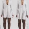 Heiress French Dove Contour Mini Dress