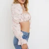 Henrietta Pink Floral Shirred Bralette Top