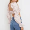 Henrietta Pink Floral Shirred Bralette Top