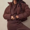 Hero Chocolate Oversized C Shape Puffer Jacket