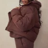 Hero Chocolate Oversized C Shape Puffer Jacket