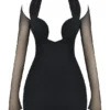 Holly Black Plunge Mini Dress