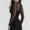 Holly Black Plunge Mini Dress