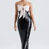 Holly Black Sequin Strapless Bow Dress