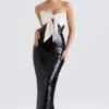 Holly Black Sequin Strapless Bow Dress