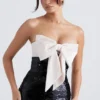 Holly Black Sequin Strapless Bow Dress