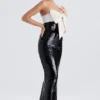 Holly Black Sequin Strapless Bow Dress