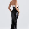 Holly Black Sequin Strapless Bow Dress