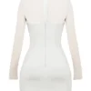 Holly White Plunge Mini Dress