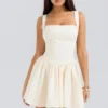 Honor Buttermilk Ribbon Detailed Mini Dress