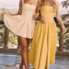 Honor Buttermilk Ribbon Detailed Mini Dress