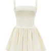 Honor Buttermilk Ribbon Detailed Mini Dress