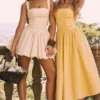 Honor Buttermilk Ribbon Detailed Mini Dress