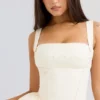 Honor Buttermilk Ribbon Detailed Mini Dress